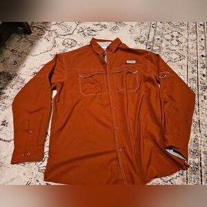 Columbia PFG Shirt Mens Large Performance Fishing Outdoor Vented Button Up